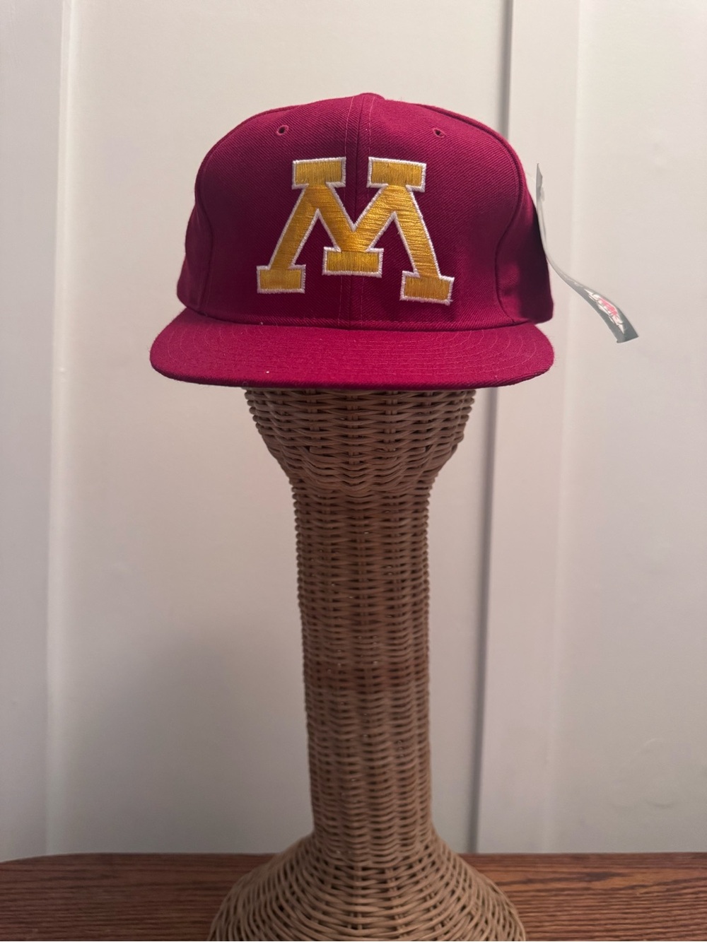 Maroon Snapback Hat with Gold 'M' Patch